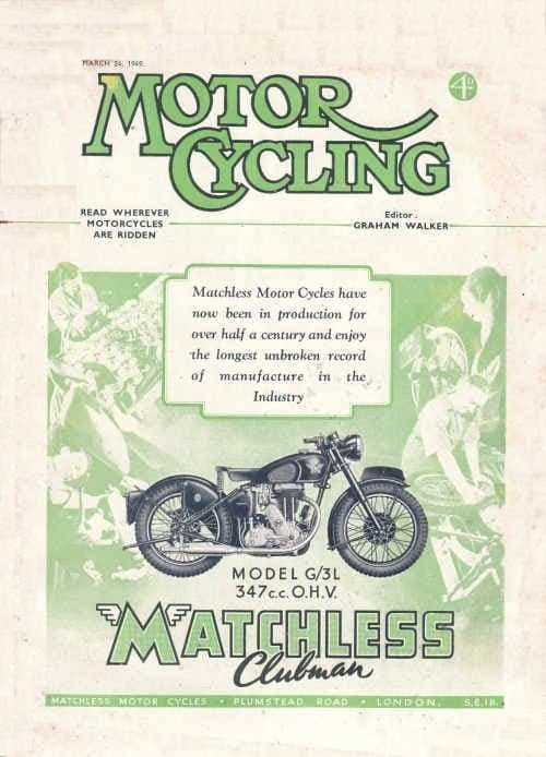 Motor Cycling cover page 24 March 1949