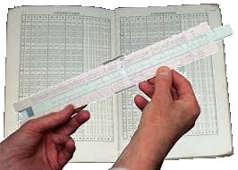 Slide rule and log tables pic