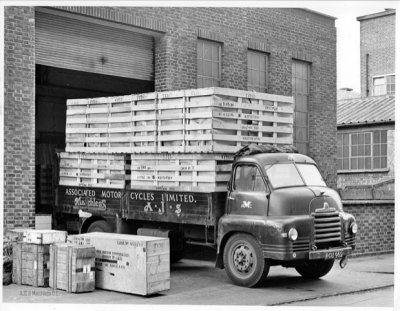 Lorry loaded with export crates pic